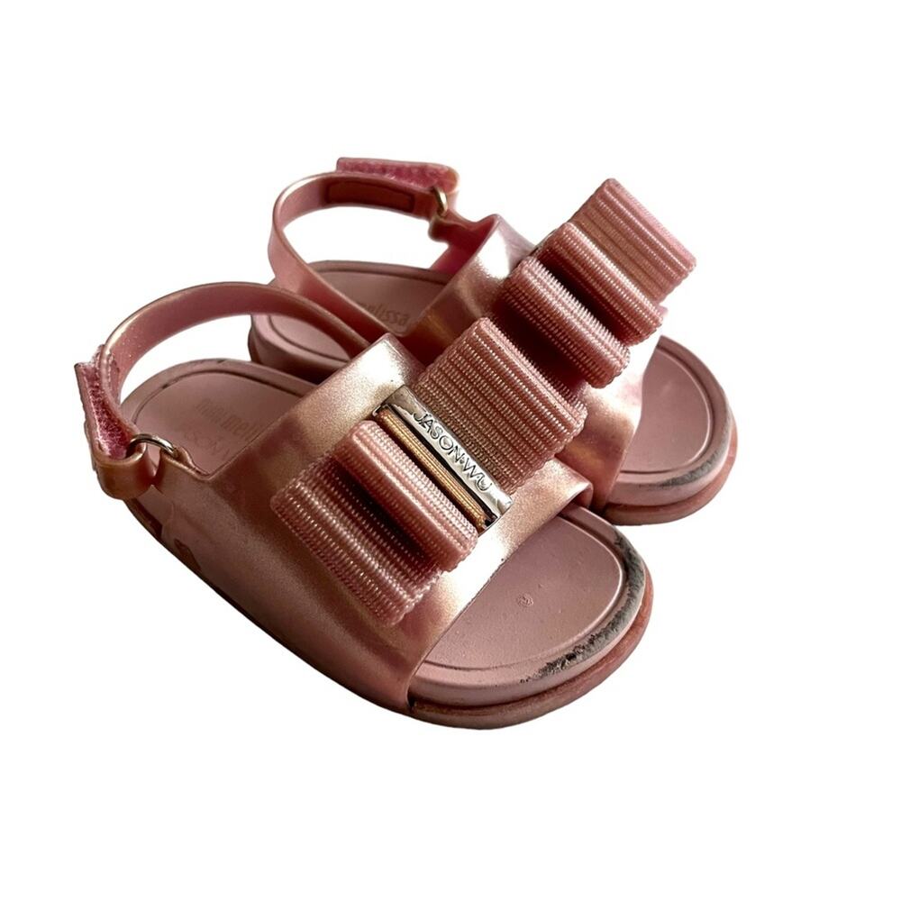 Mini Melissa Jason Wu Beach Slide Sandal Gold Metallic Pink size 6
